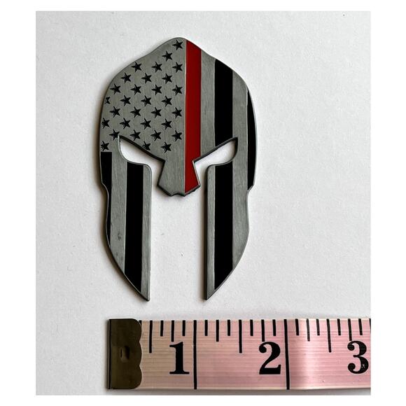 Thin Red Line FD American Flag Car Decal Spartan Helmet Vehicle Emblem - Picture 2 of 8